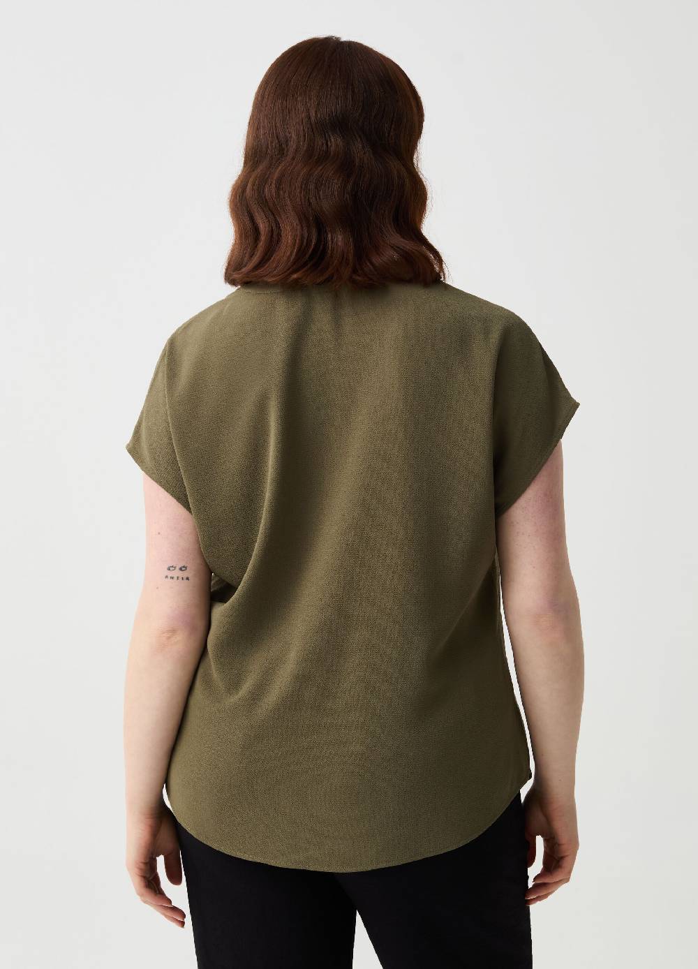 Ovs Blusa In Crêpe Con Pince Curvy