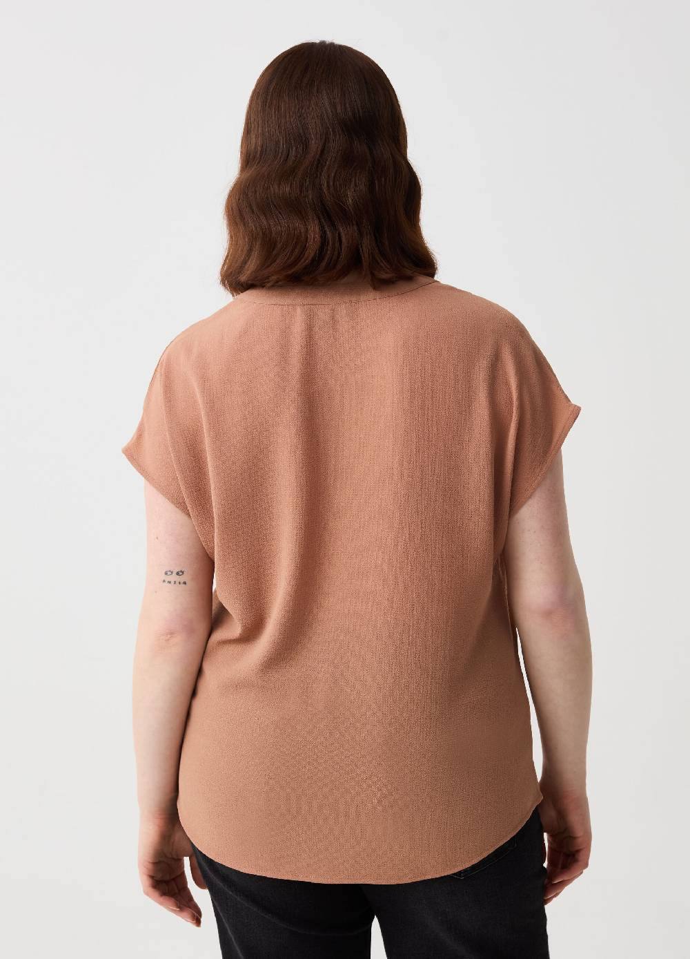 Ovs Blusa In Crêpe Con Pince Curvy