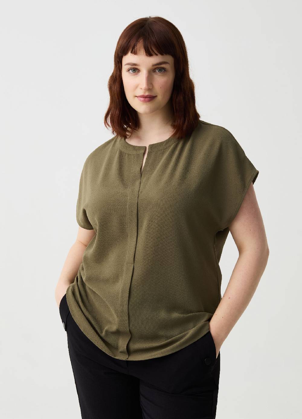 Ovs Blusa in crêpe con pince Curvy