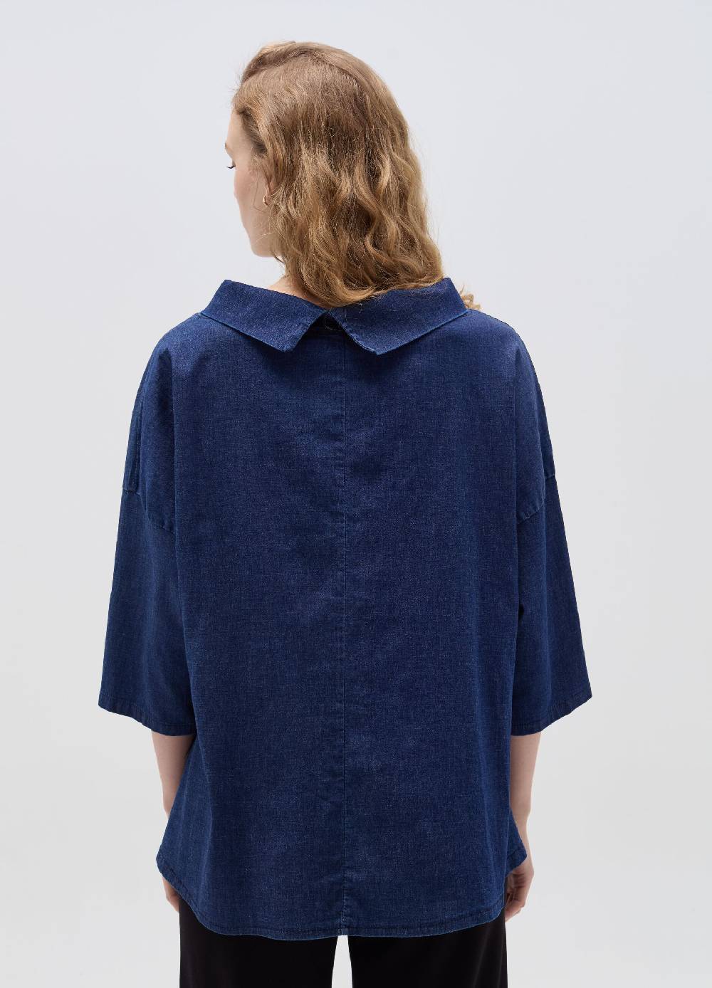 Ovs Blusa In Denim Con Collo Risvoltato