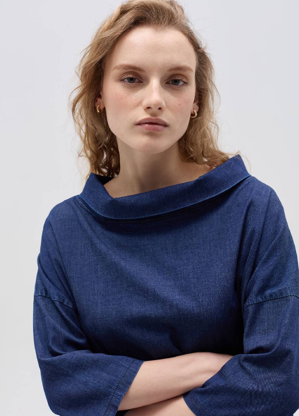 Ovs Blusa in denim con collo risvoltato