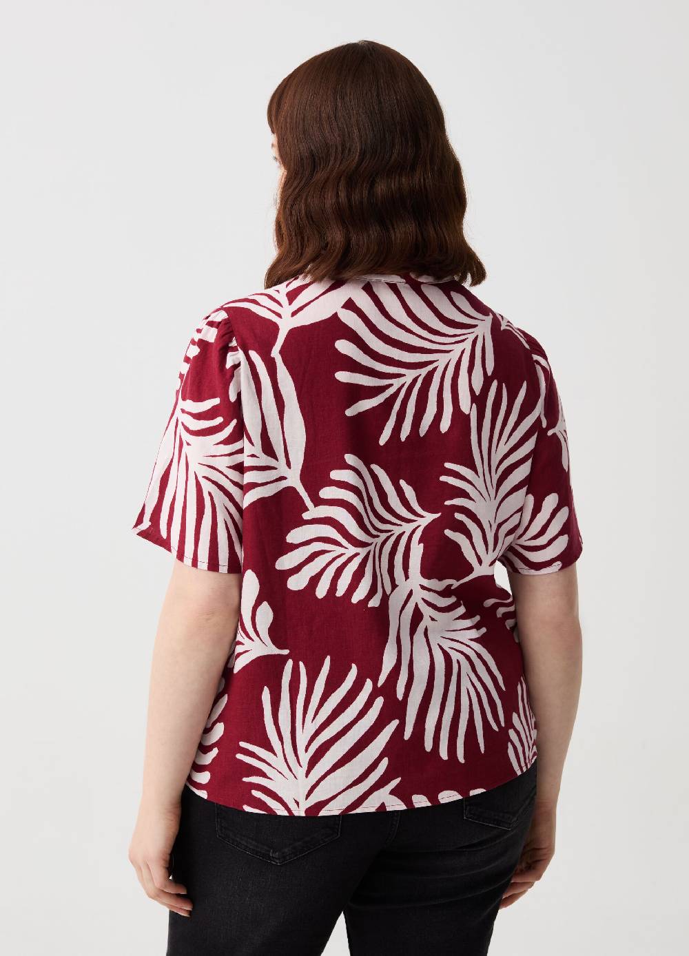 Ovs Blusa In Lino E Viscosa Con Bottoni Curvy