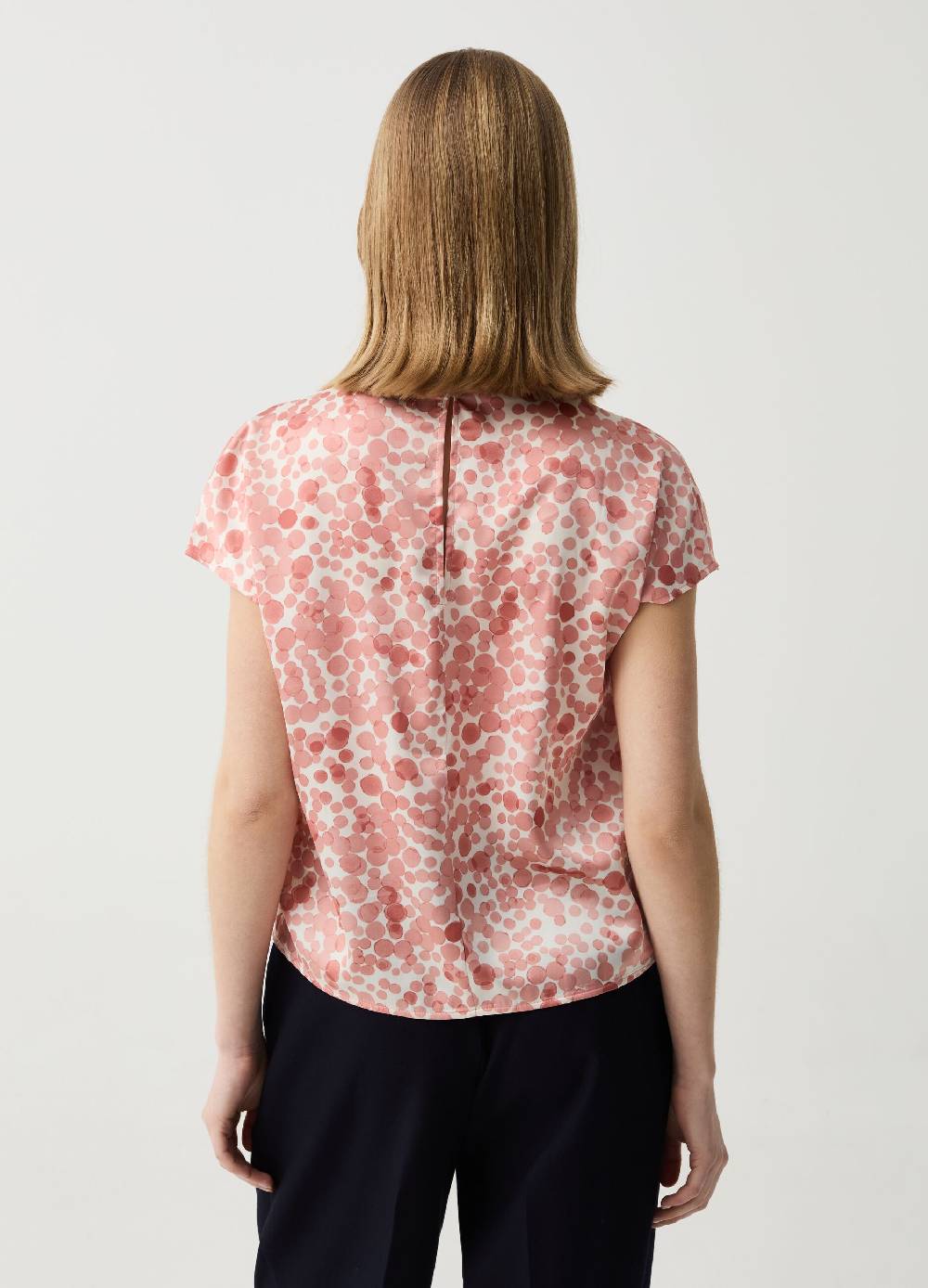 Ovs Blusa In Satin Collo Alto Con Drappeggio