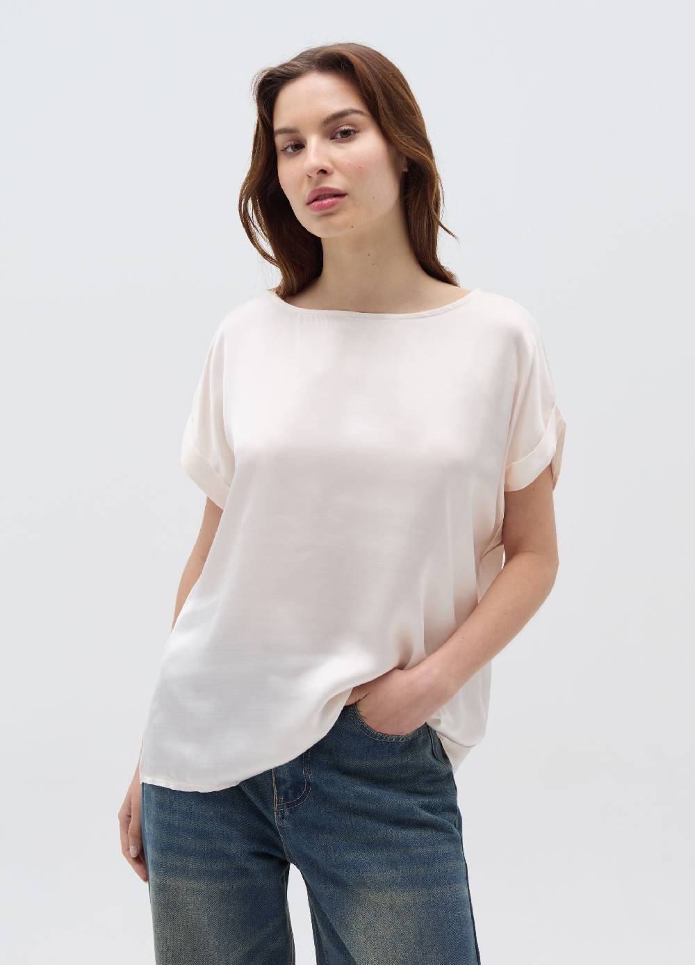Ovs Blusa In Satin Con Risvolti
