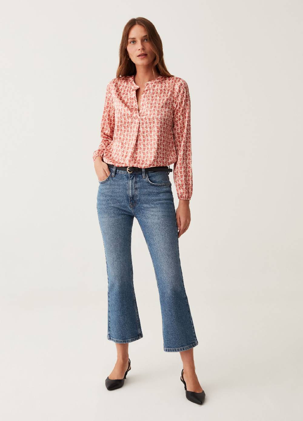 Ovs Blusa In Satin Con Scollo A V