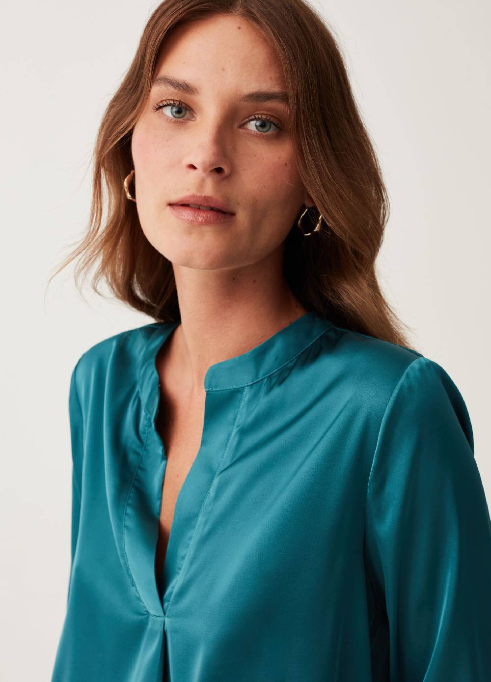 Ovs Blusa In Satin Con Scollo A V