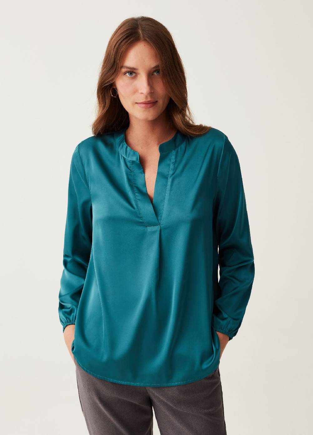 Ovs Blusa in satin con scollo a V