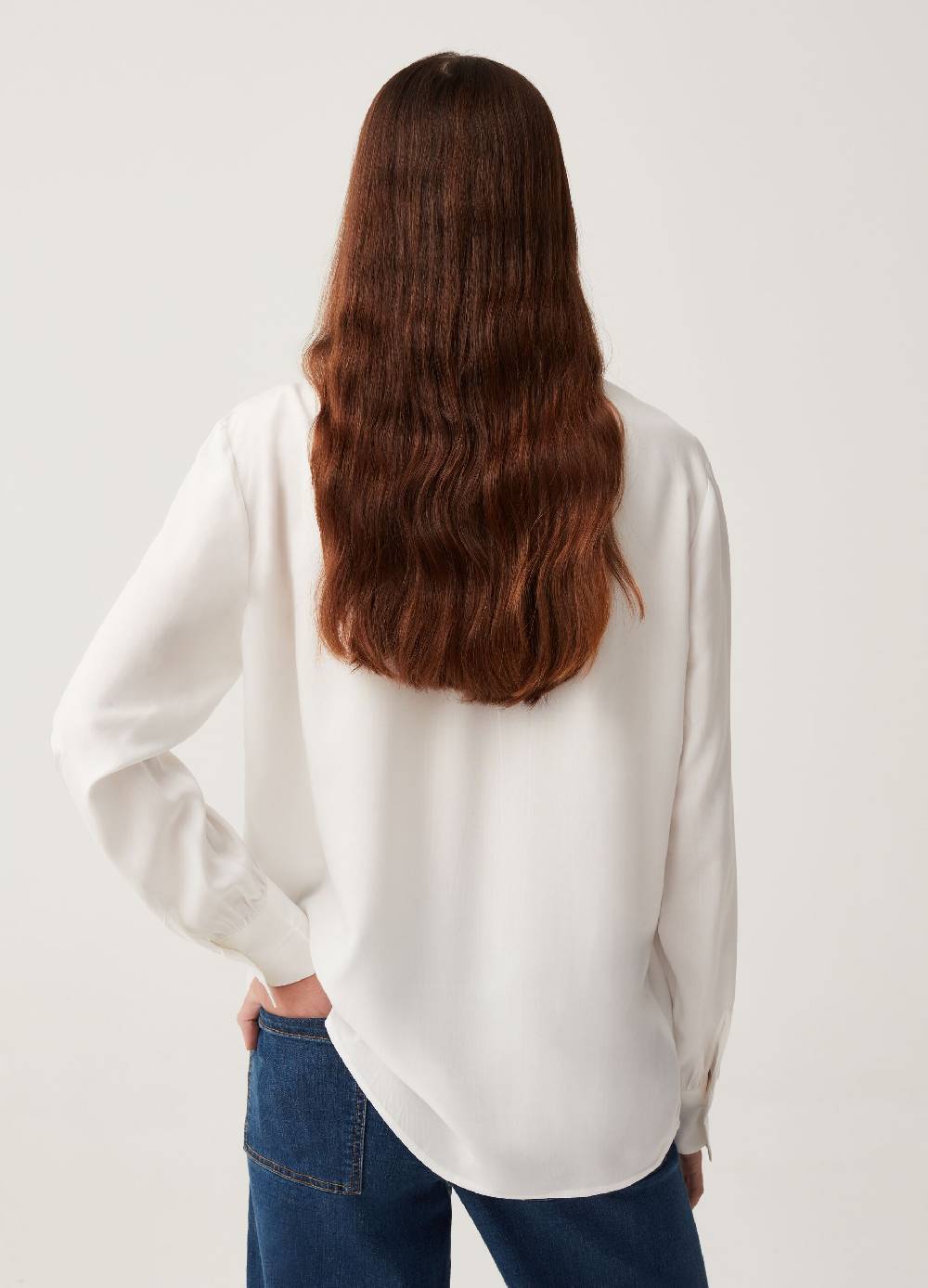 Ovs Blusa In Viscosa Sostenibile Con Scollo A V