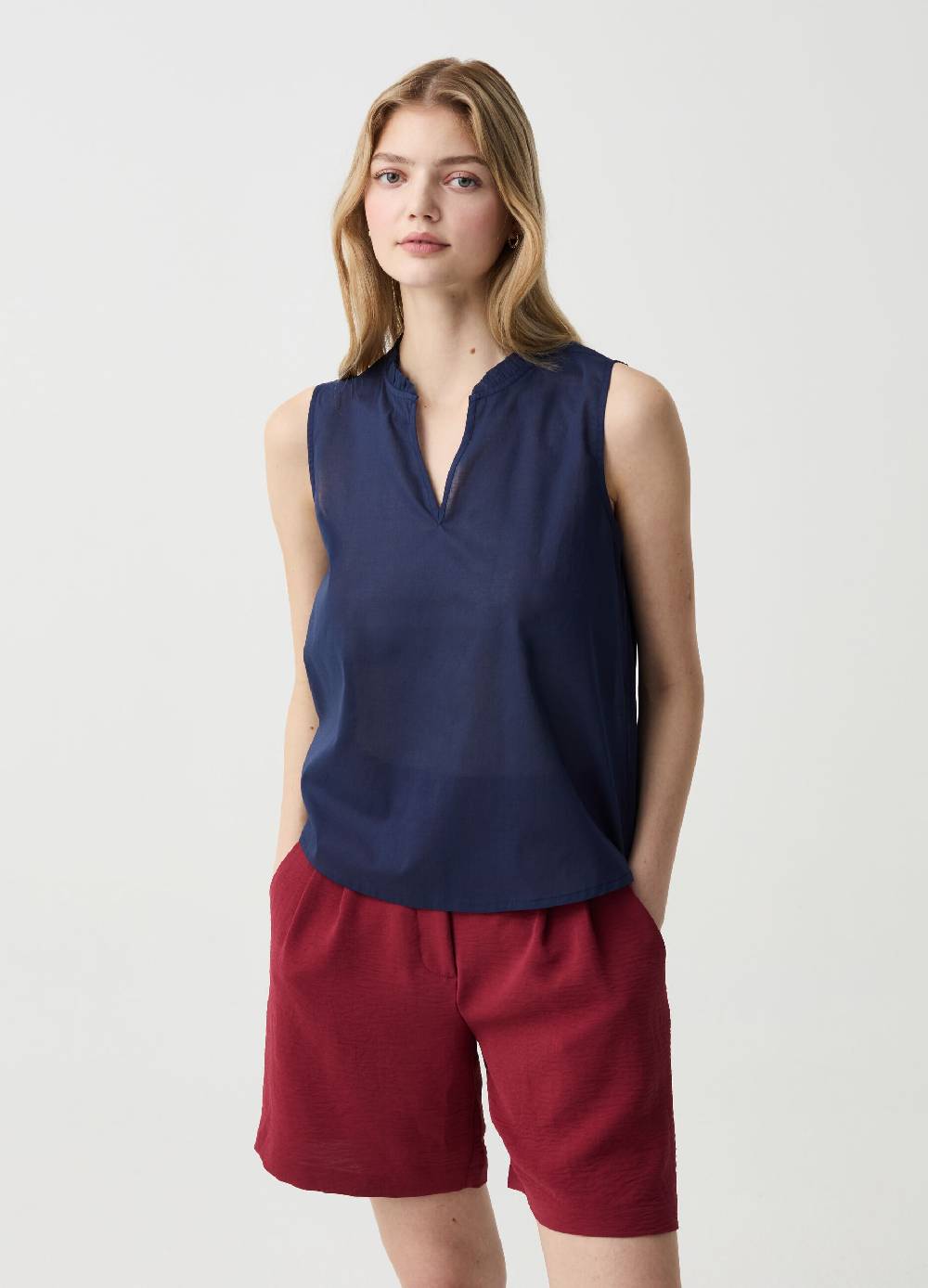 Ovs Blusa scollo a V con rouche