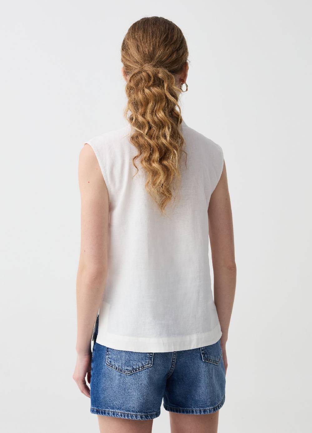 Ovs Blusa Smanicata Con Scollo Serafino