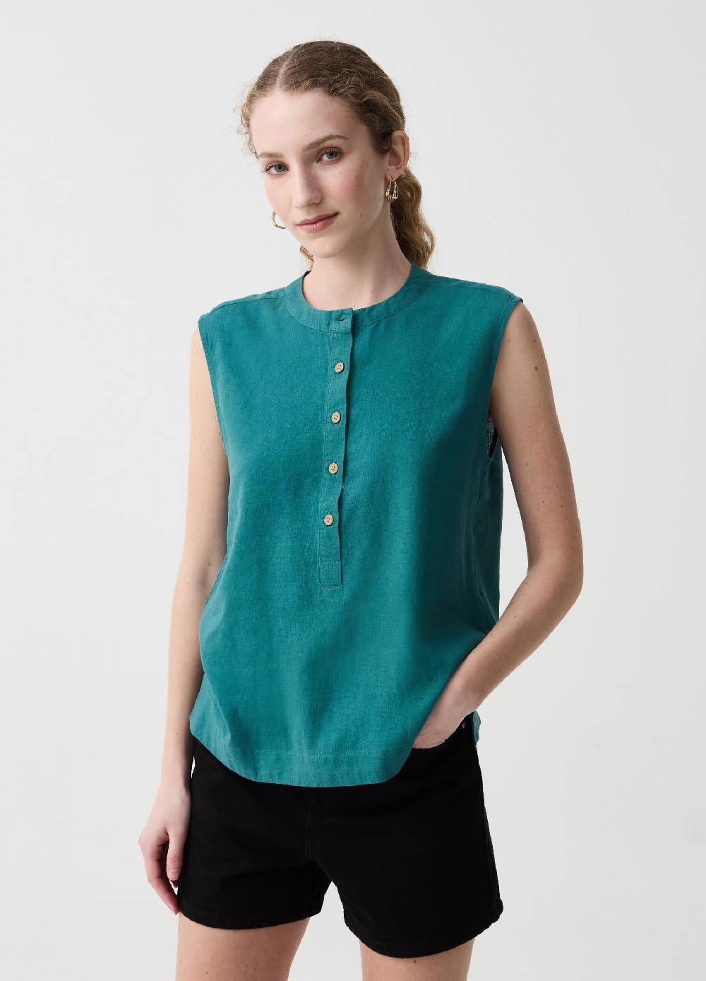 Ovs Blusa Smanicata Con Scollo Serafino