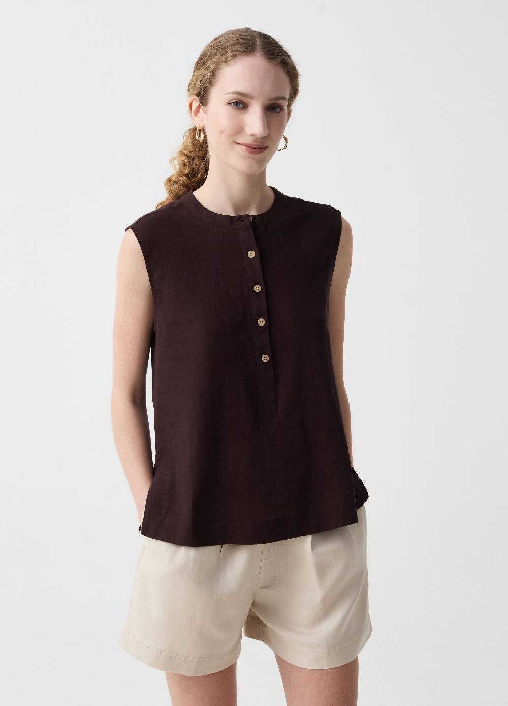 Ovs Blusa Smanicata Con Scollo Serafino