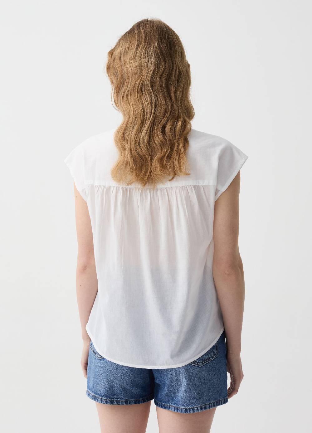 Ovs Blusa Smanicata Con Scollo Serafino