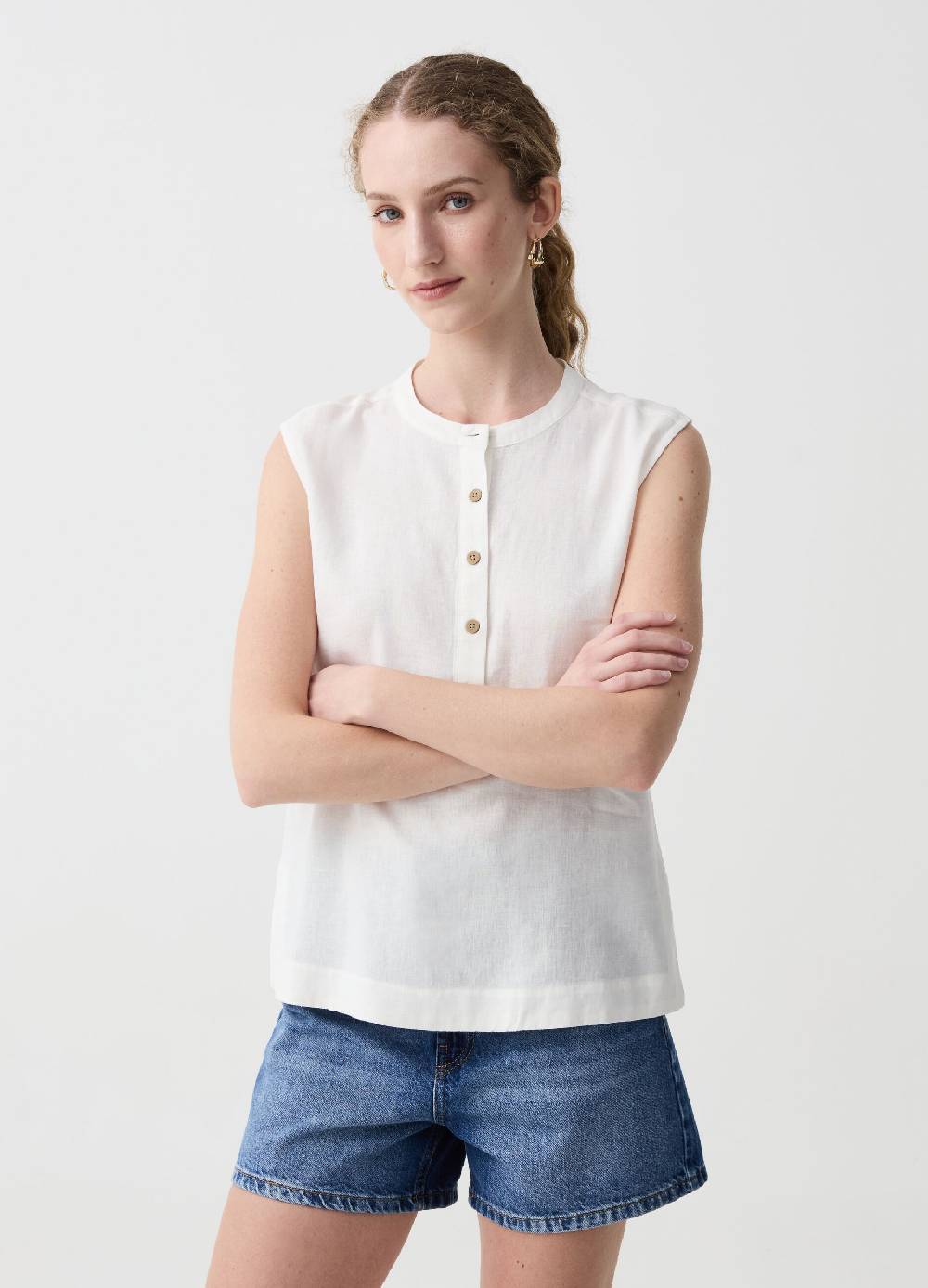 Ovs Blusa smanicata con scollo serafino