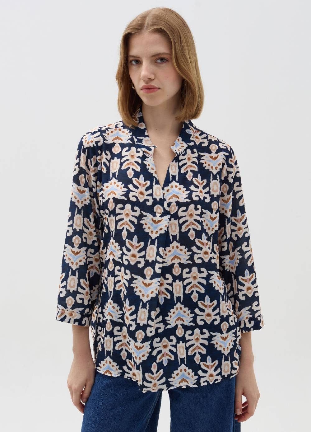 Ovs Blusa Stampata Con Apertura A V