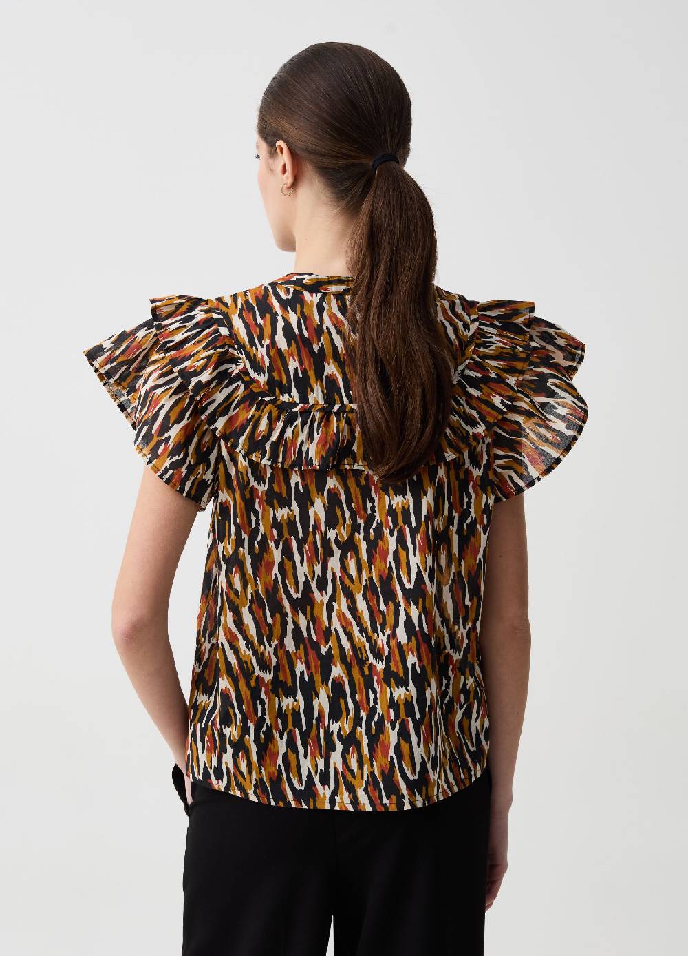 Ovs Blusa Stampata Con Volant