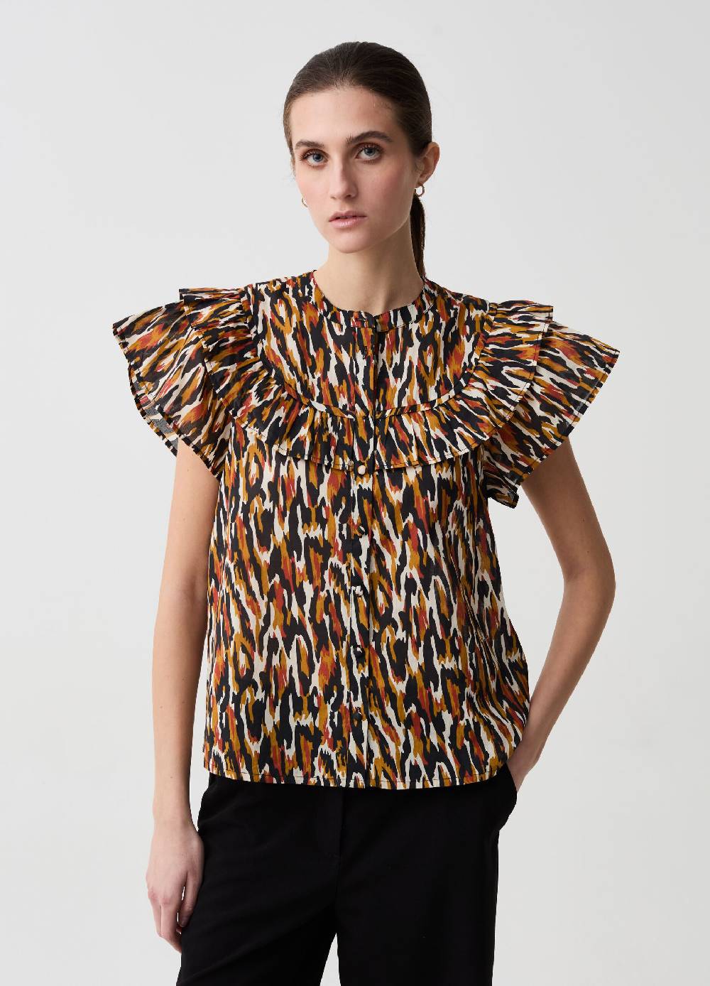 Ovs Blusa Stampata Con Volant