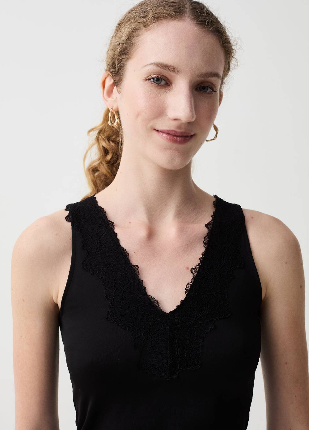 Ovs Body Con Scollo A V E Inserto In Pizzo