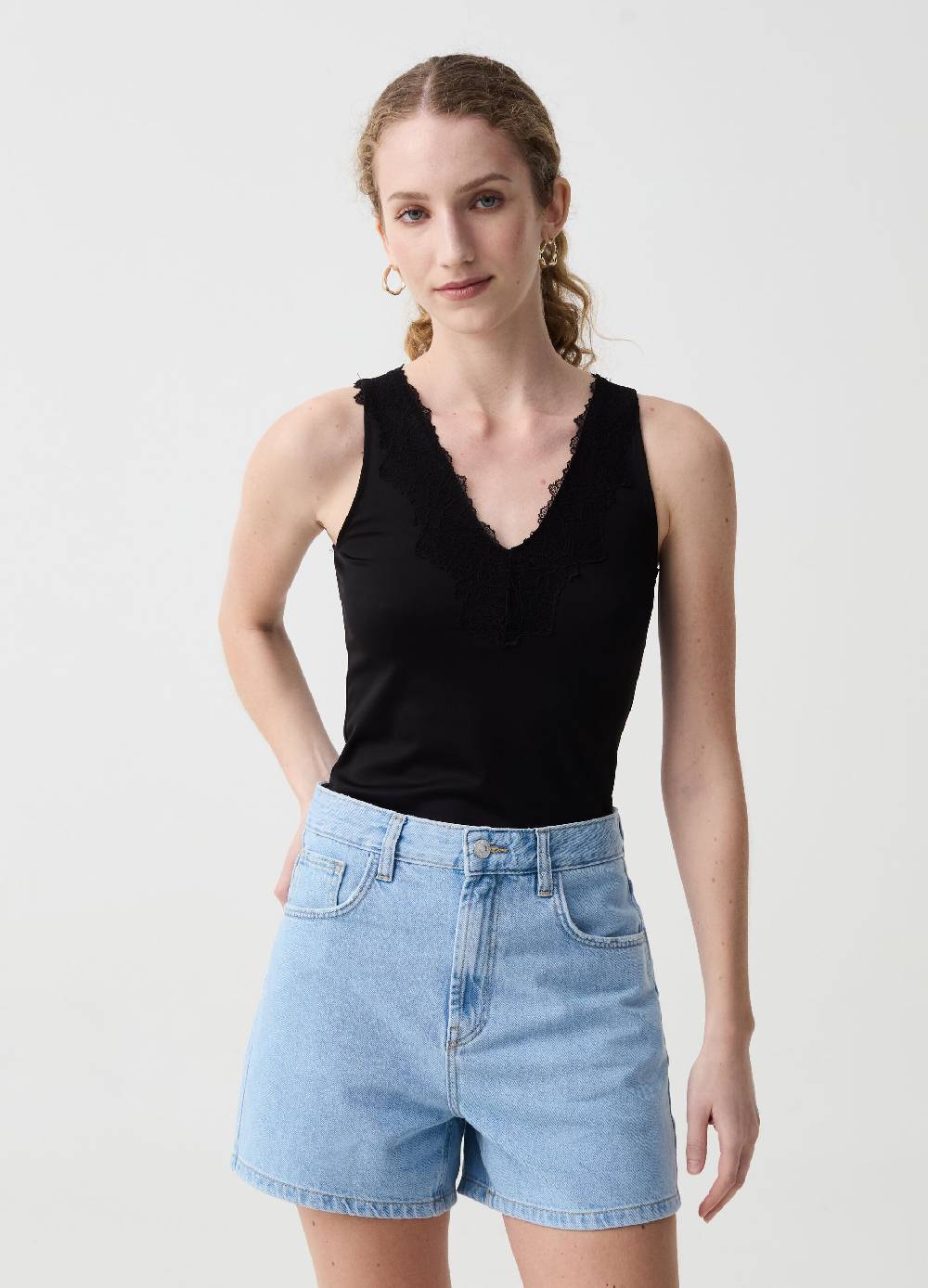 Ovs Body con scollo a V e inserto in pizzo