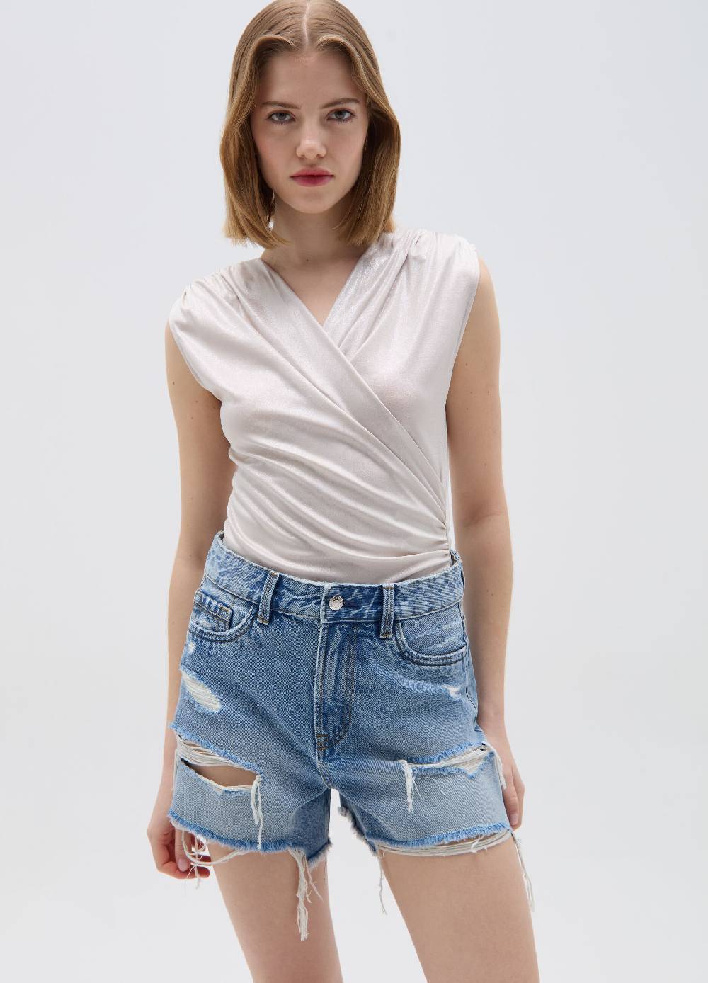 Ovs Body in foil boxy fit con drappeggio