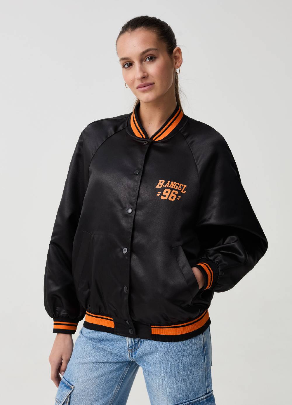 Ovs Bomber Con Stampa B.ANGEL X MARE FUORI