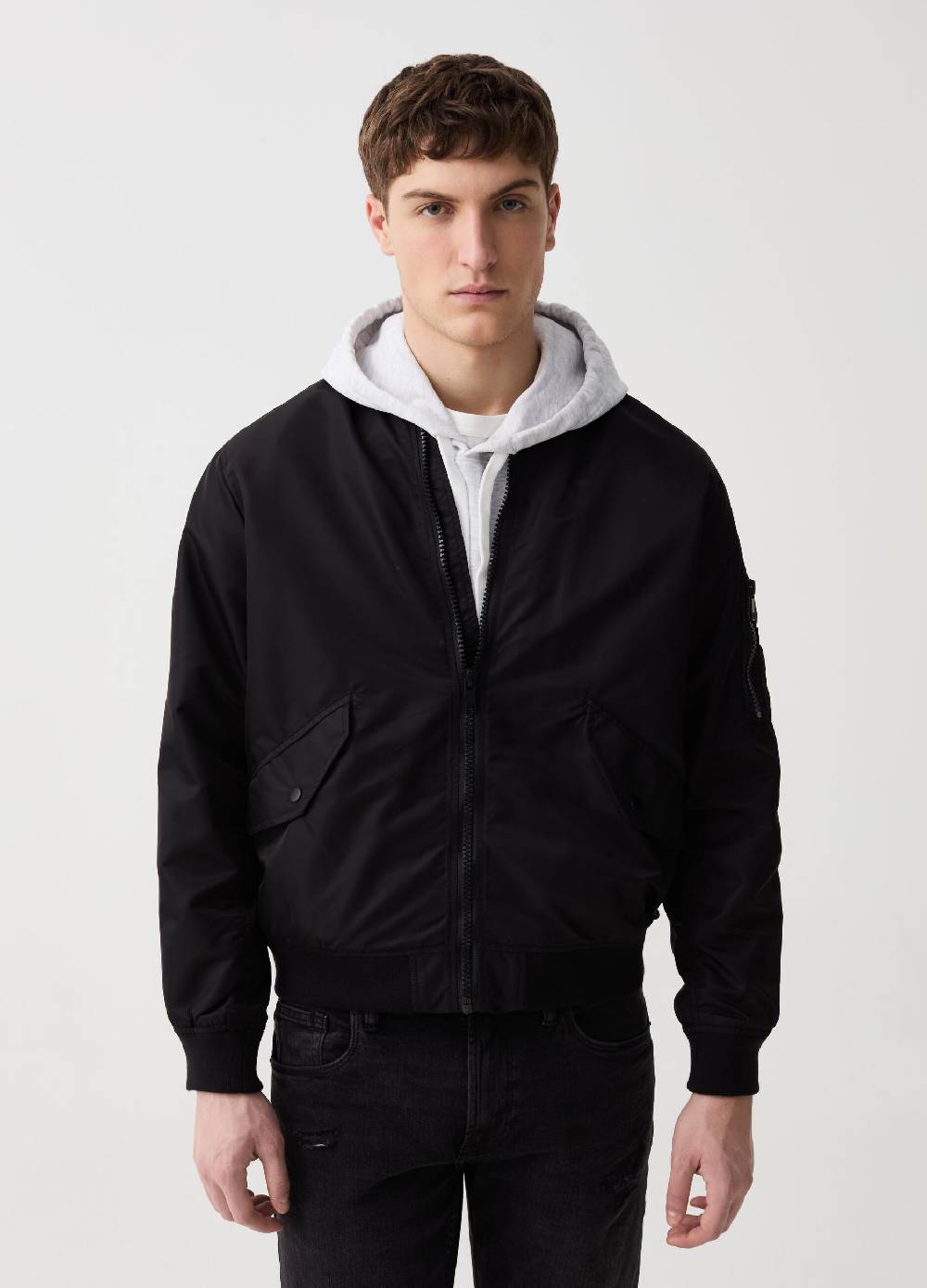 Ovs Bomber Tinta Unita Full-zip