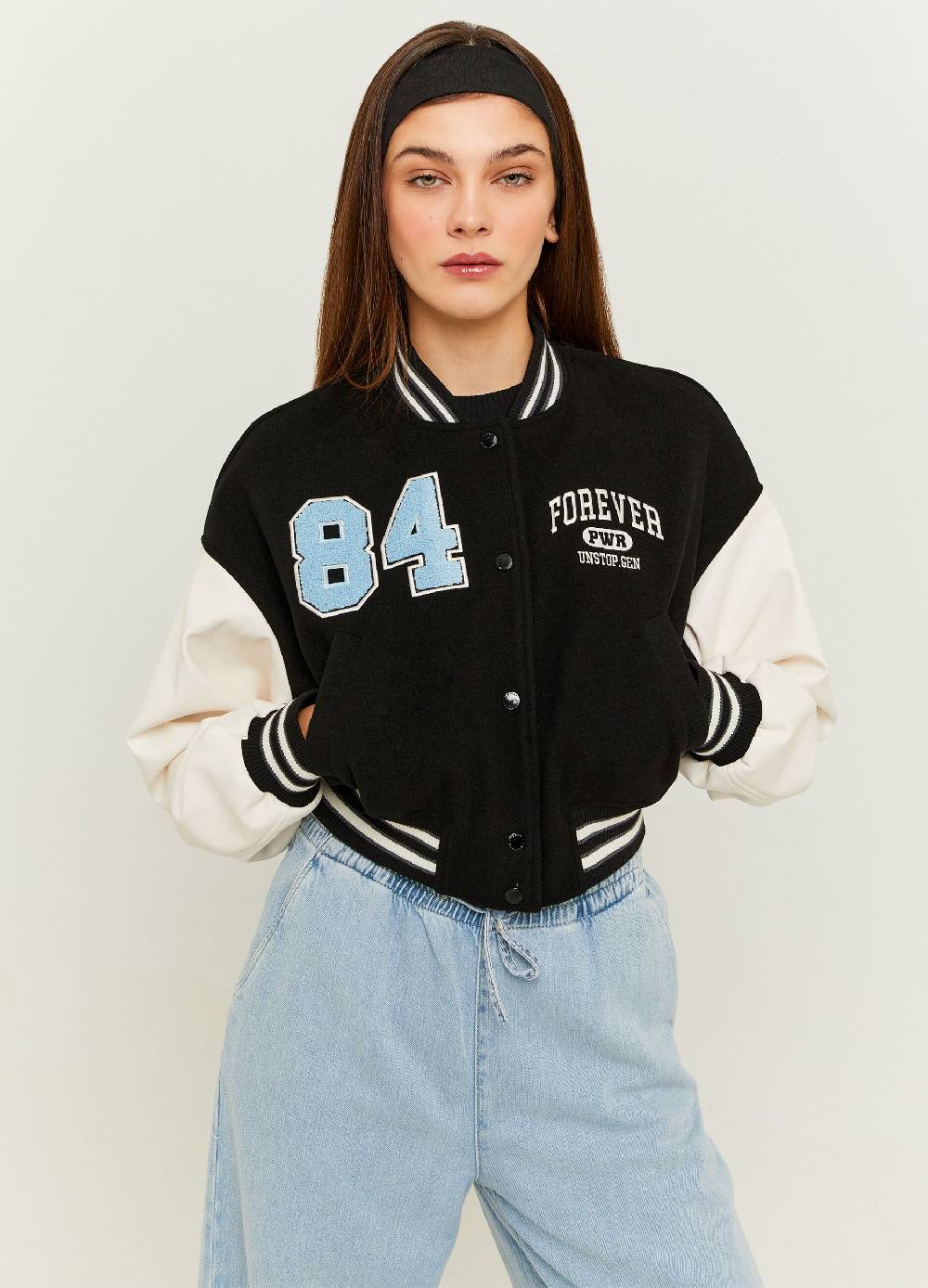 Ovs Bomber Varsity Con Maniche Effetto Lucido