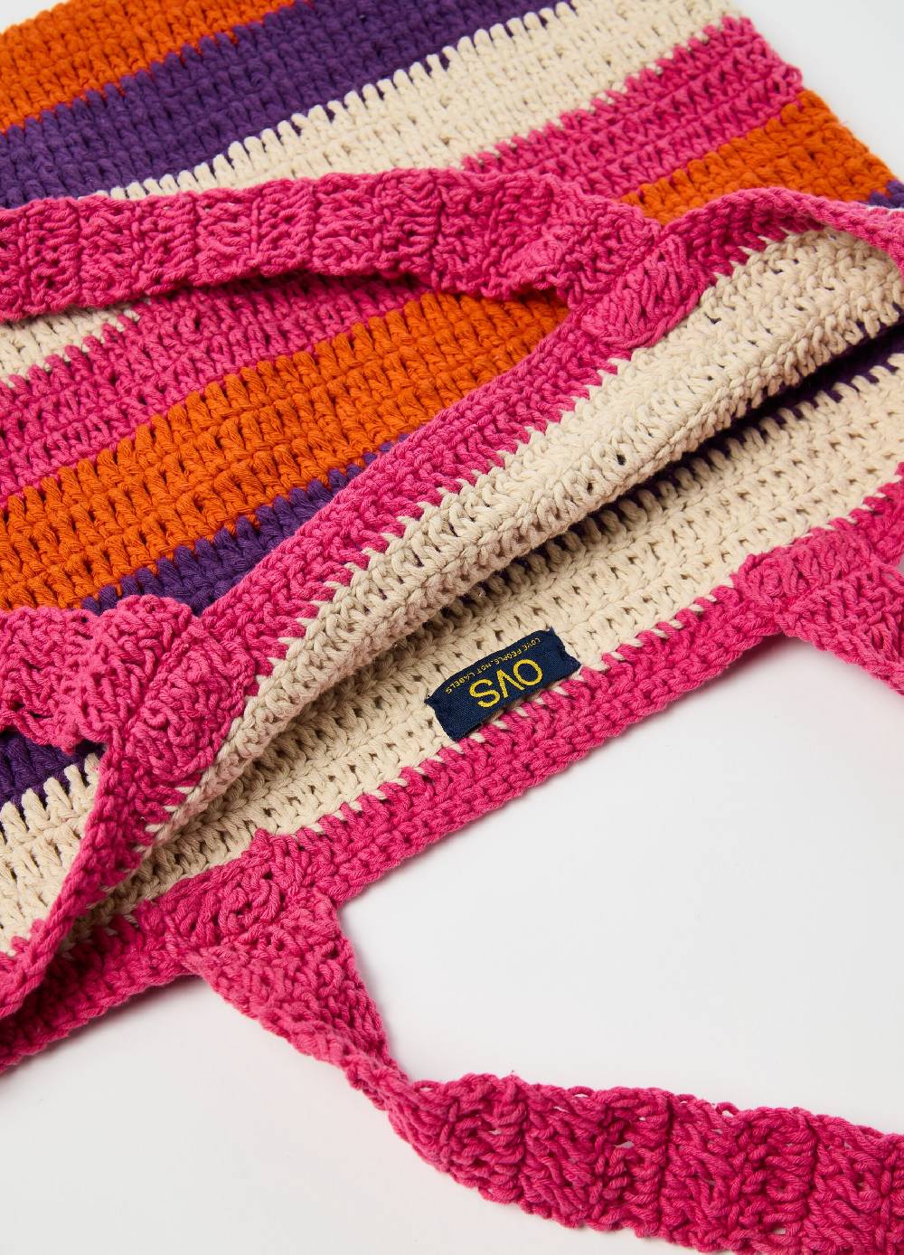 Ovs Borsa Con Lavorazione Crochet A Righe