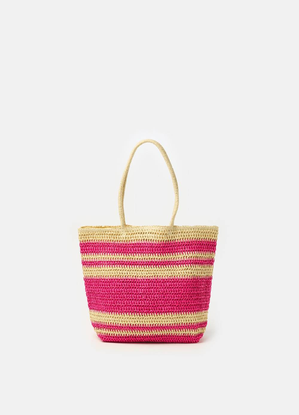 Ovs Borsa in rafia con fantasia a righe