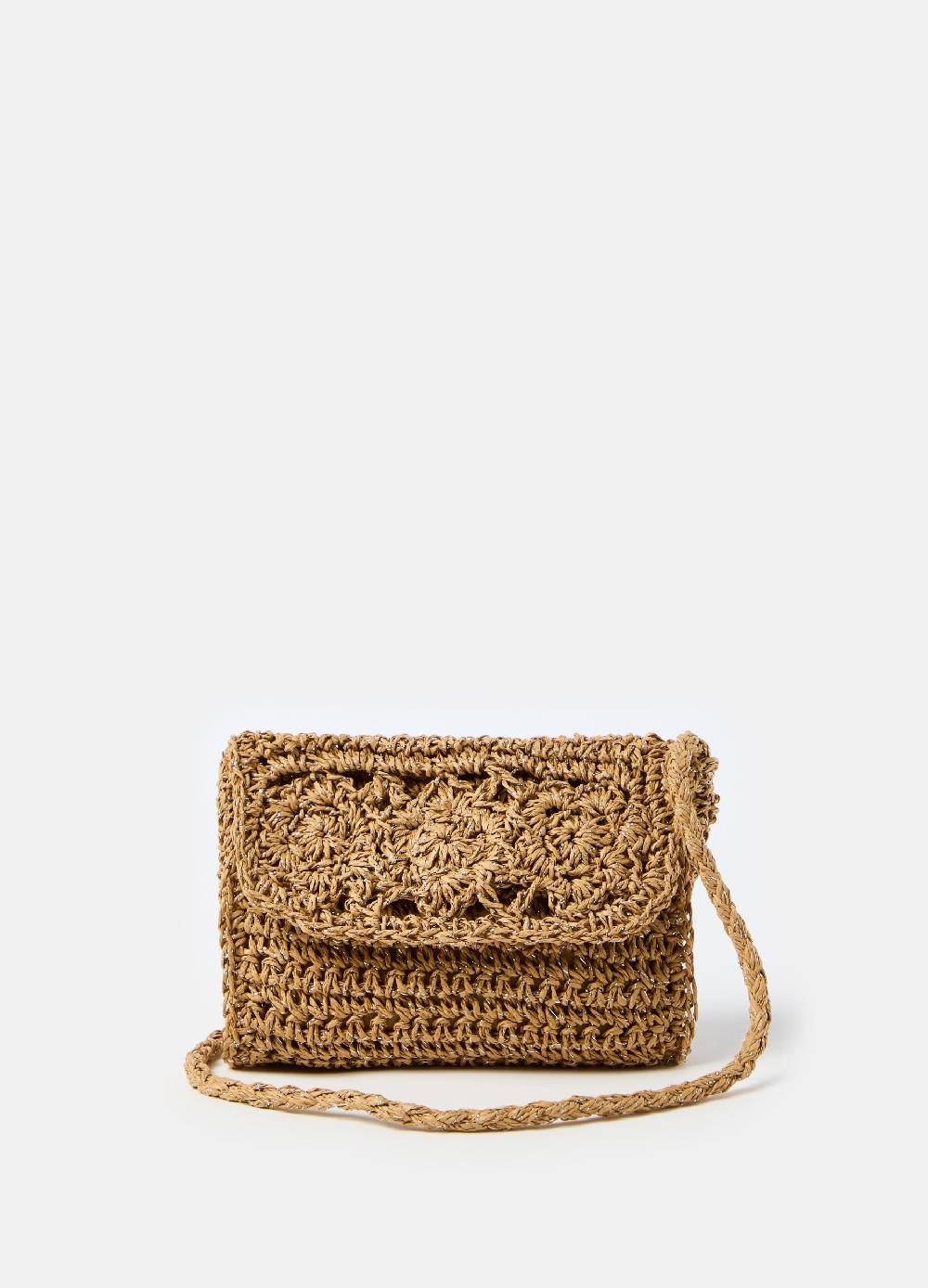 Ovs Borsa in rafia con lavorazione crochet