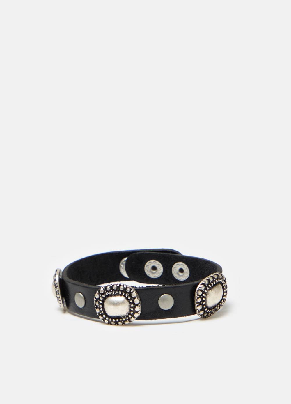 Ovs Braccialetto In Pelle Con Conchos