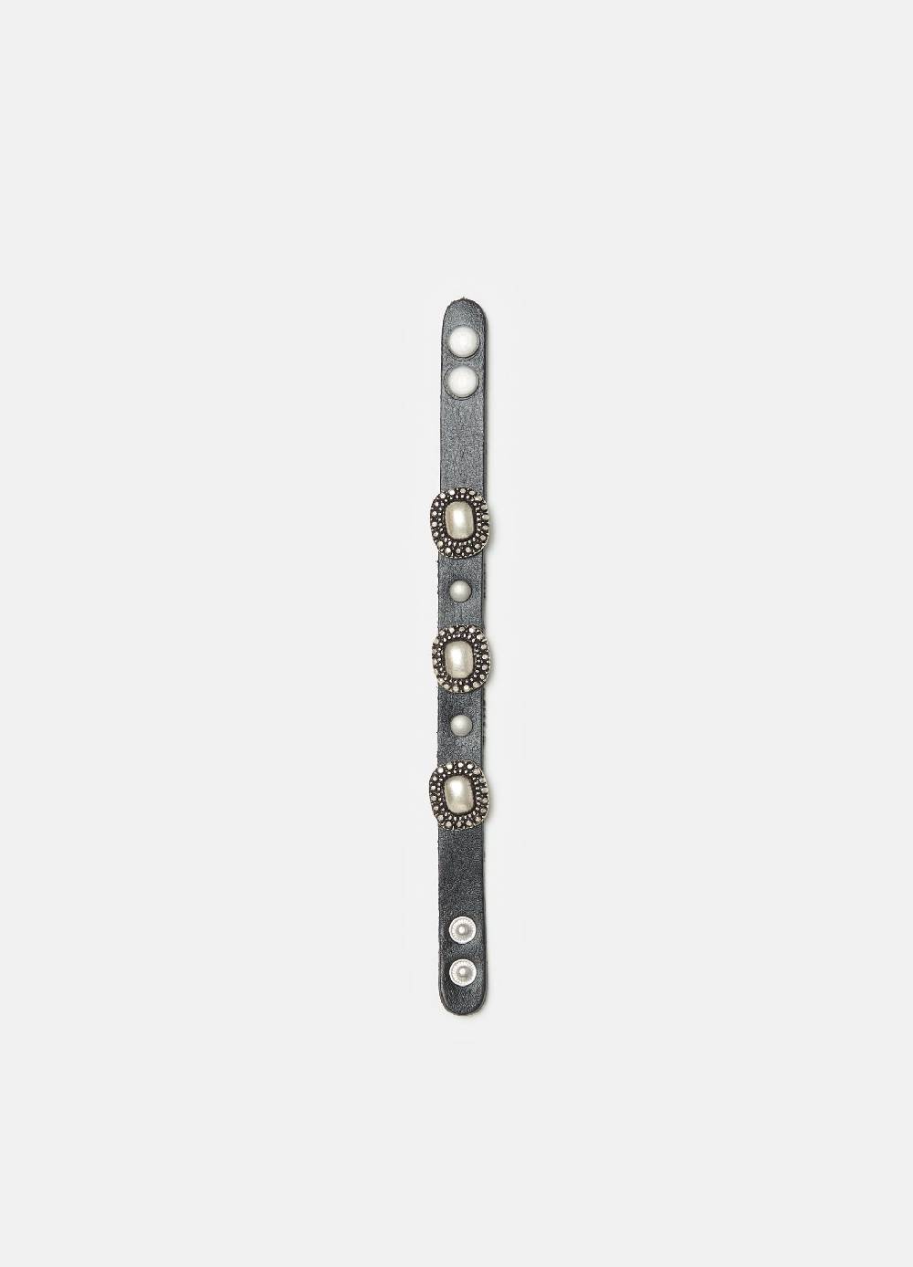Ovs Braccialetto In Pelle Con Conchos