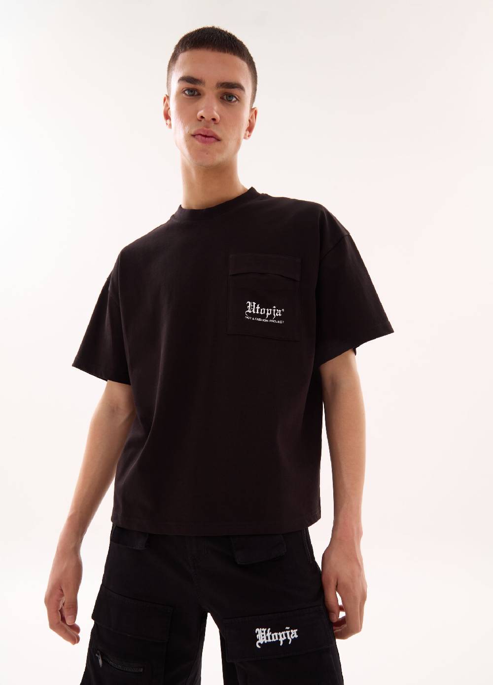 Ovs Branding Cargo T-shirt Black