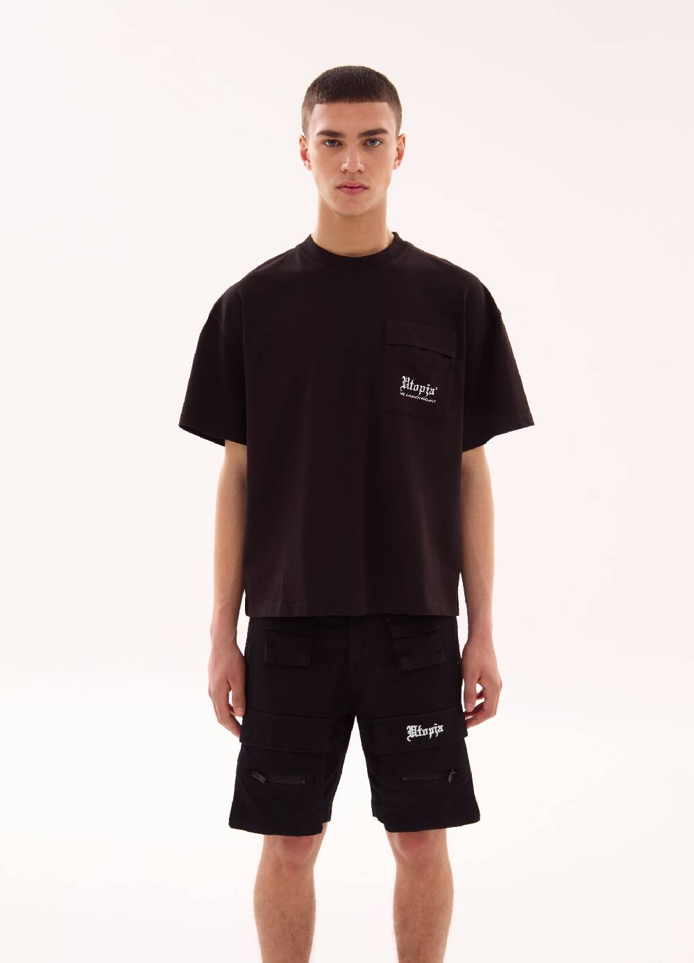 Ovs Branding Cargo T-shirt Black