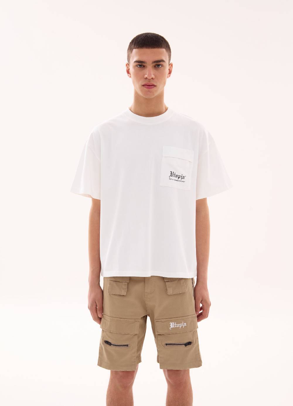 Ovs Branding Cargo T-shirt White