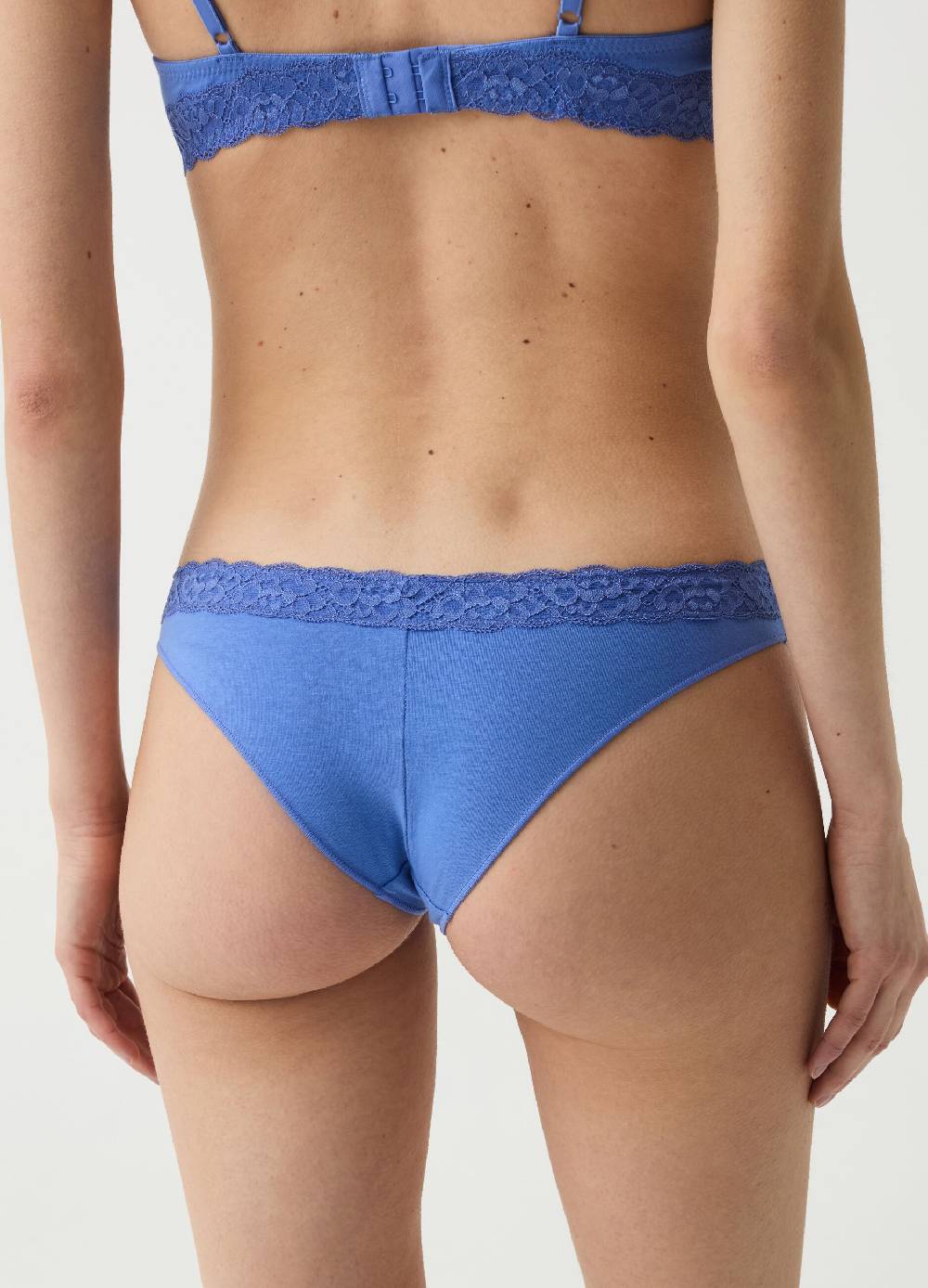 Ovs Brasiliano In Cotone Bio Stretch Con Pizzo