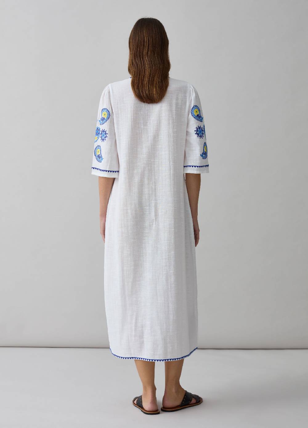 Ovs Caftano Lungo Copri Costume Ricami Paisley