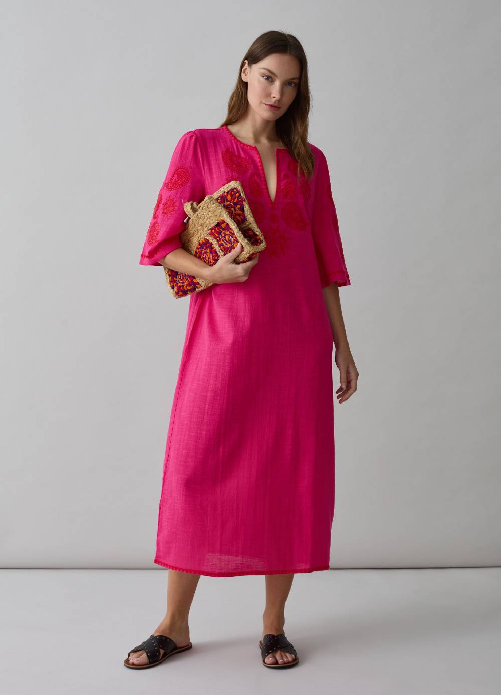 Ovs Caftano lungo copri costume ricami paisley