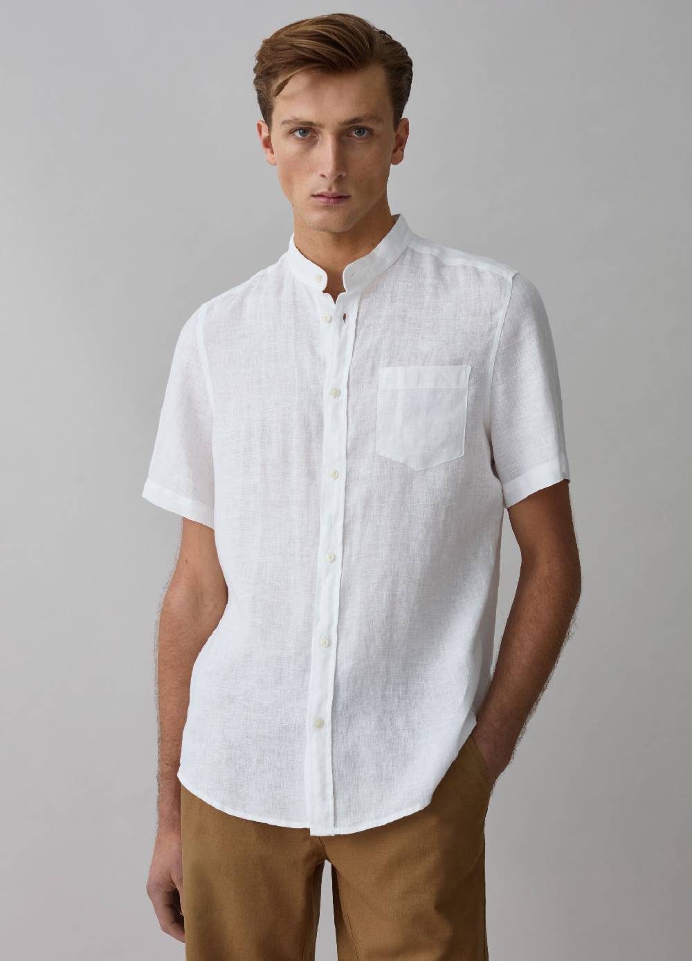 Ovs Camicia A Maniche Corte Collo Alla Coreana