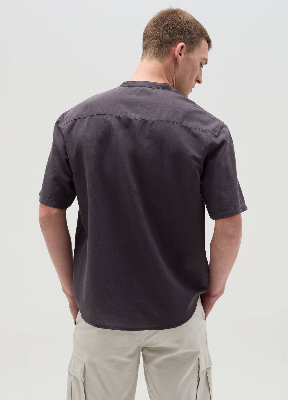 Ovs Camicia A Maniche Corte Collo Alla Coreana