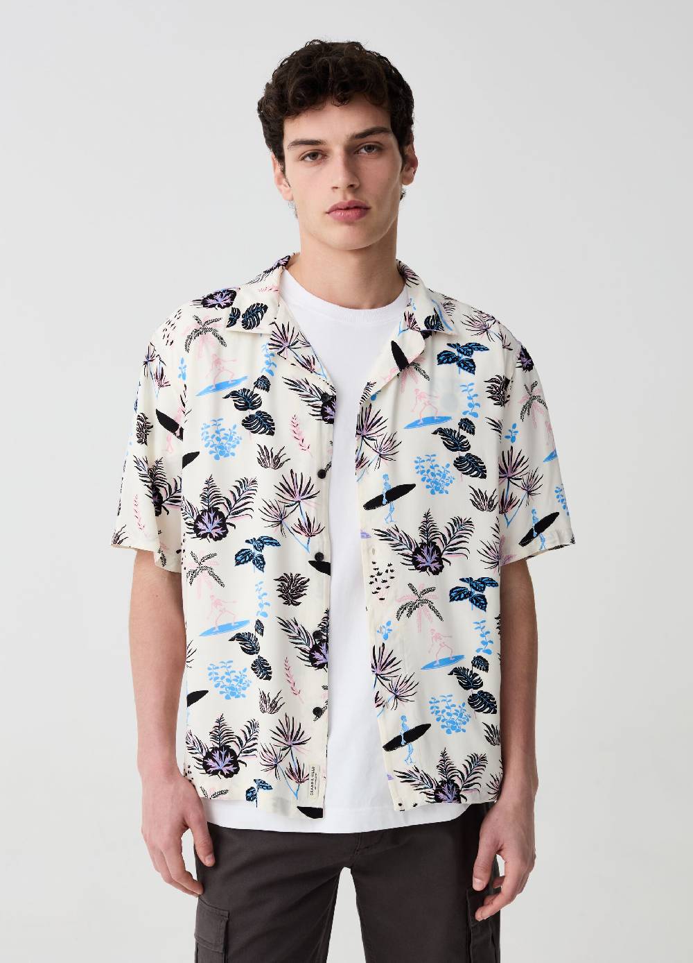 Ovs Camicia A Maniche Corte Con Stampa Foliage