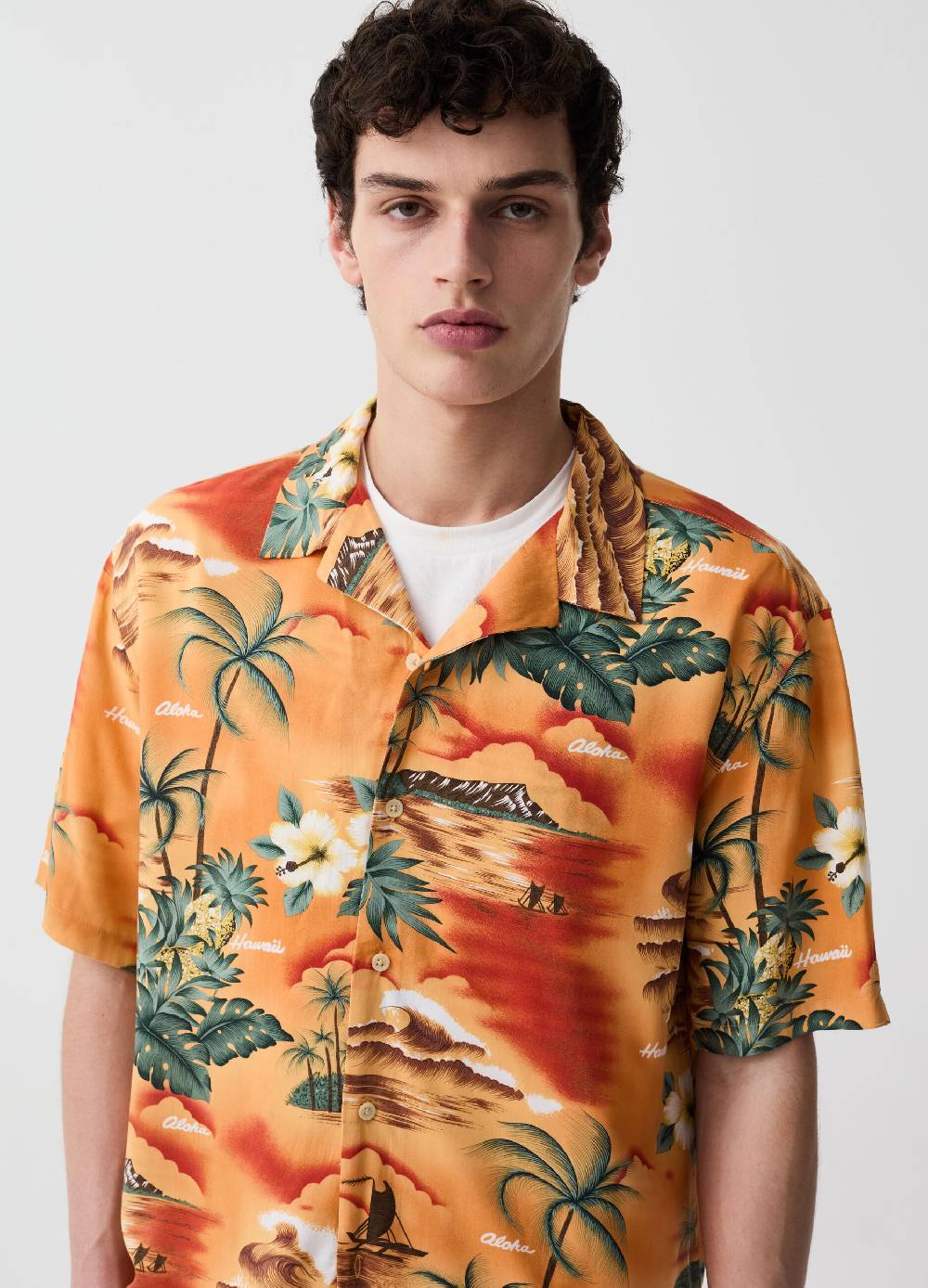 Ovs Camicia A Maniche Corte Con Stampa Hawaiana