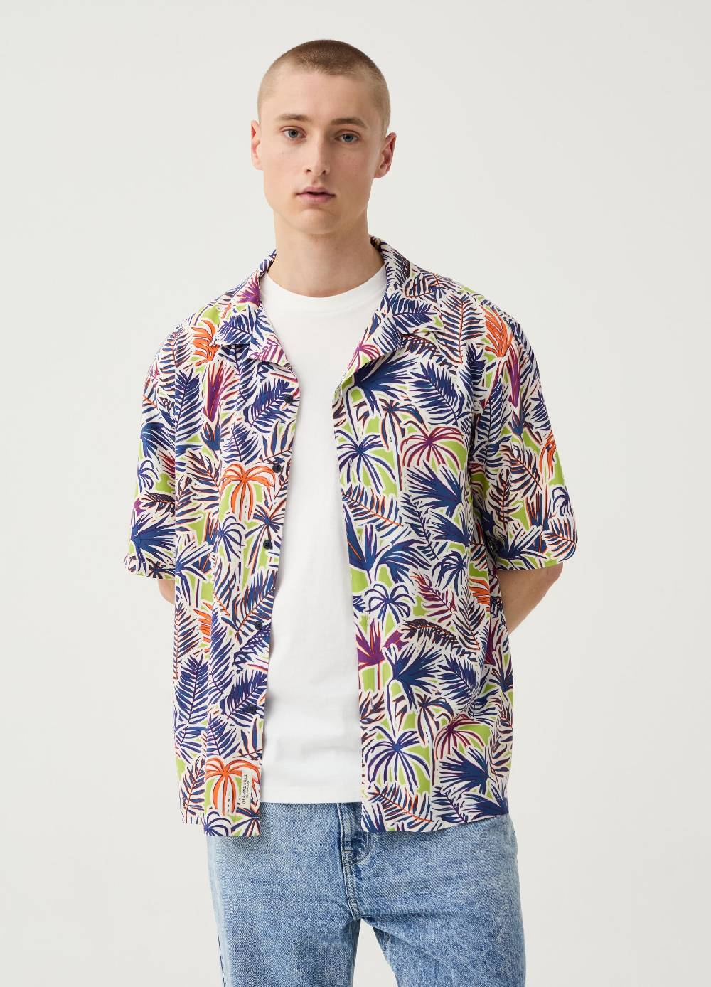 Ovs Camicia A Maniche Corte Con Stampa Palme