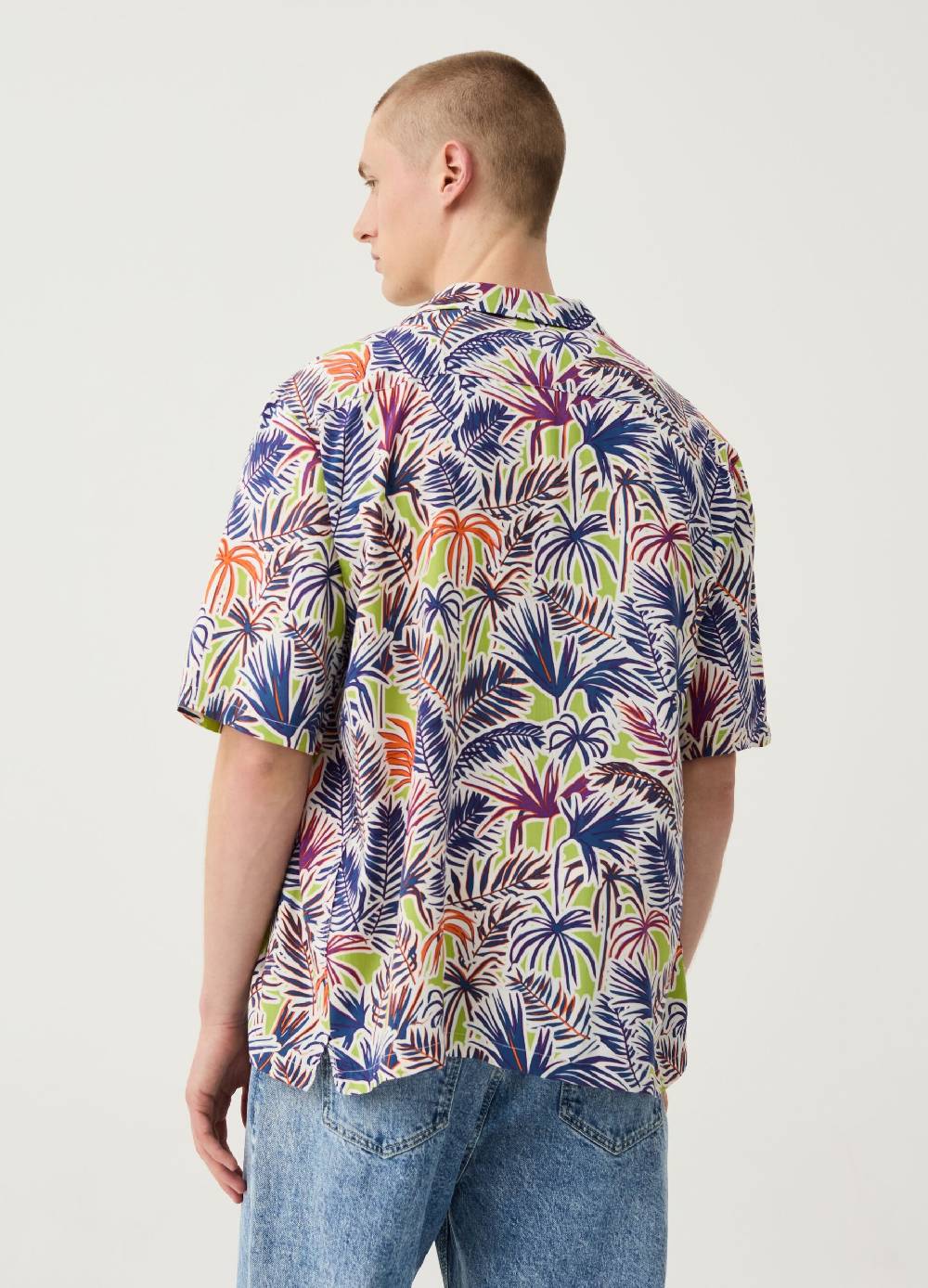 Ovs Camicia A Maniche Corte Con Stampa Palme