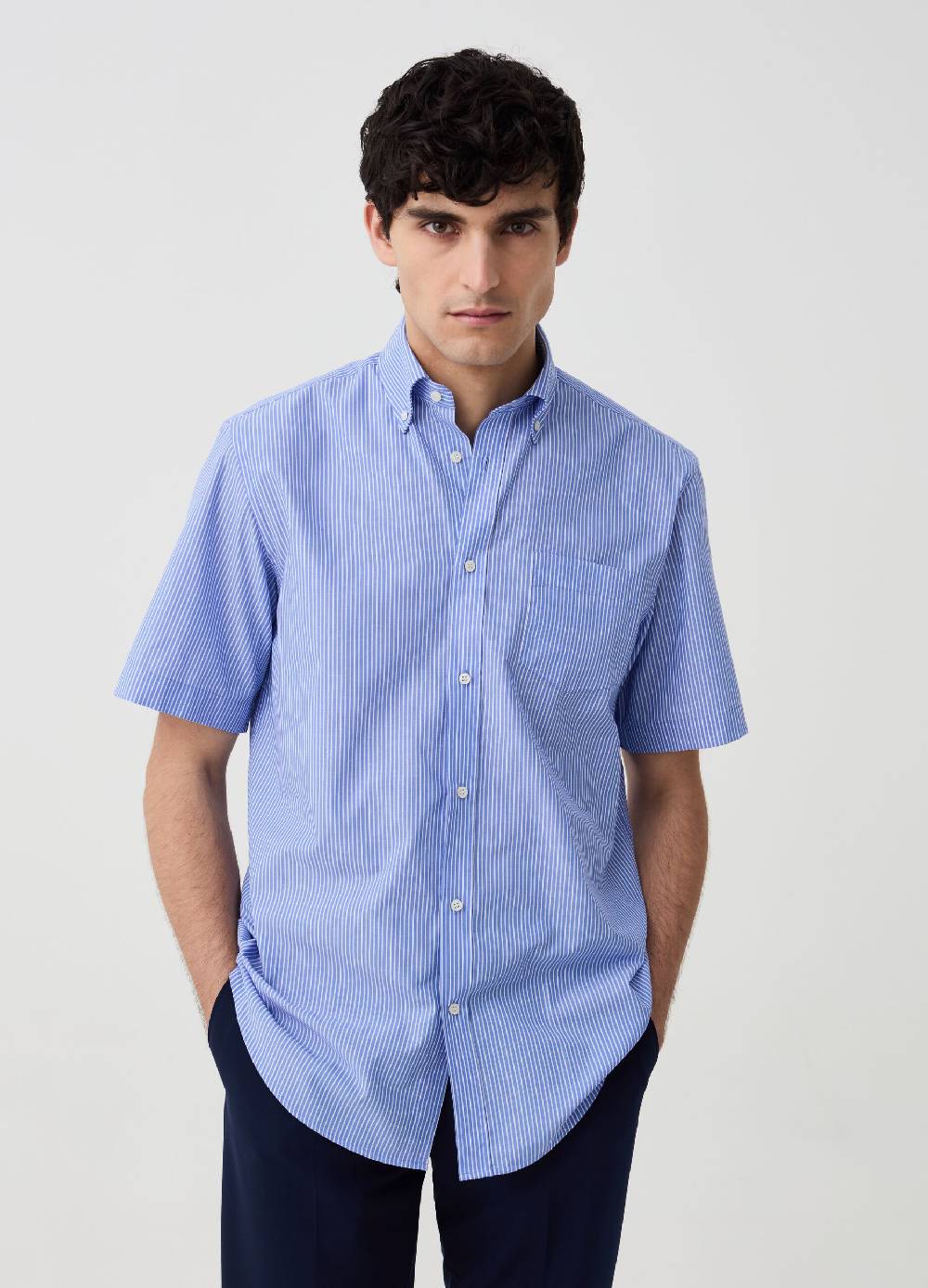 Ovs Camicia A Maniche Corte Fantasia A Righe