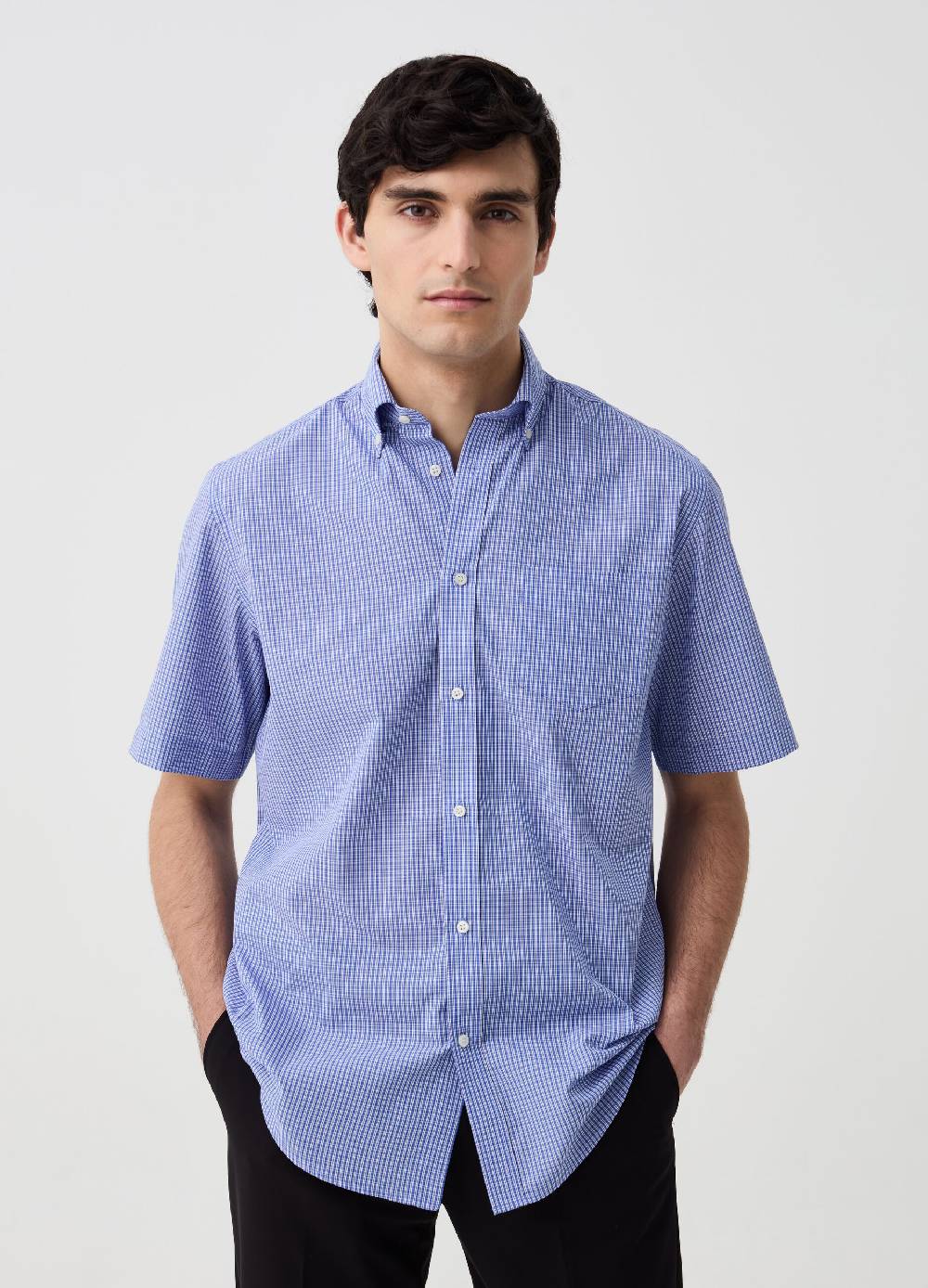 Ovs Camicia A Maniche Corte Fantasia Micro Quadri