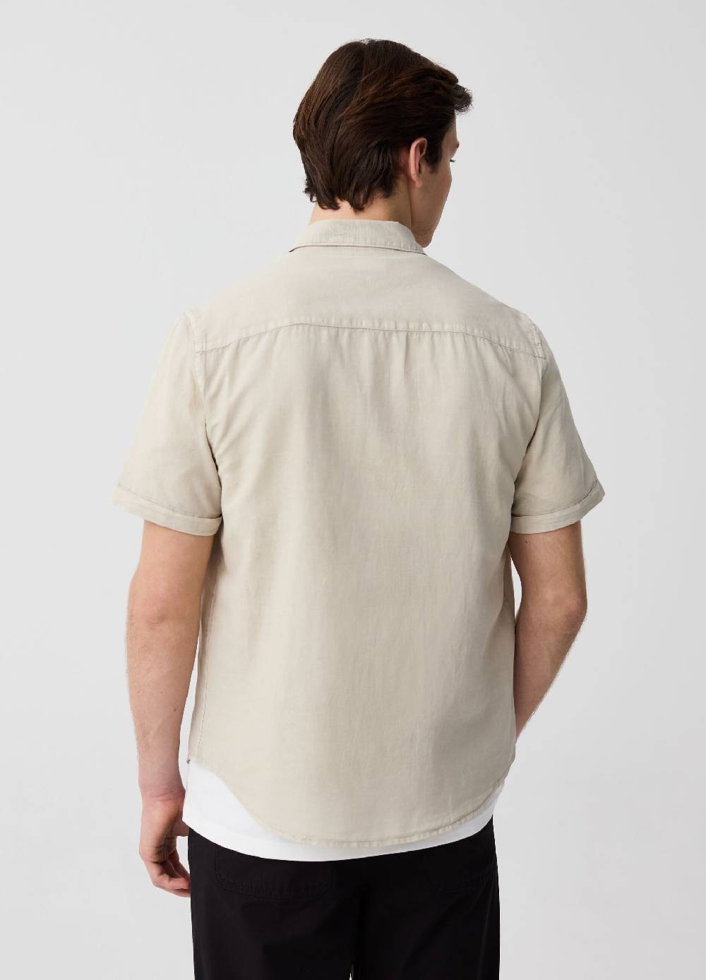 Ovs Camicia A Maniche Corte In Cotone E Lino
