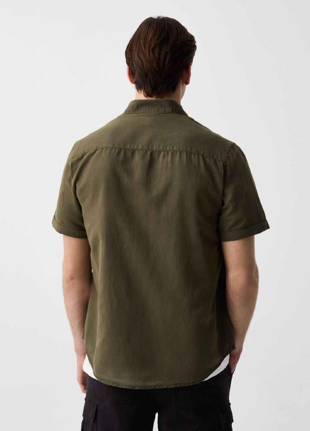 Ovs Camicia A Maniche Corte In Cotone E Lino