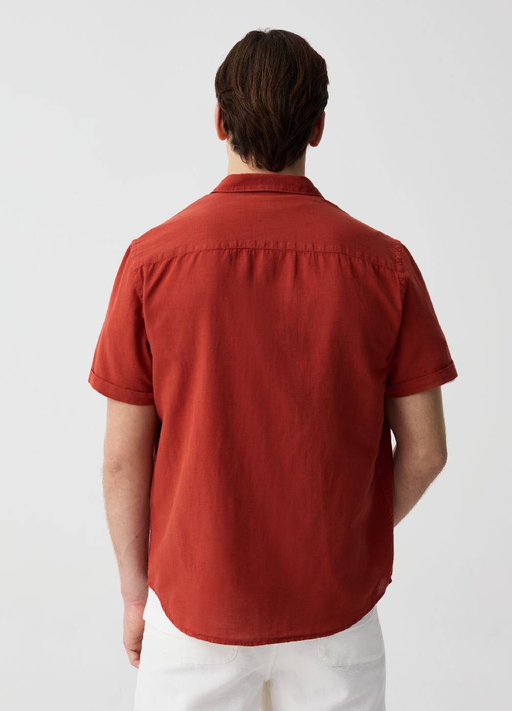 Ovs Camicia A Maniche Corte In Cotone E Lino