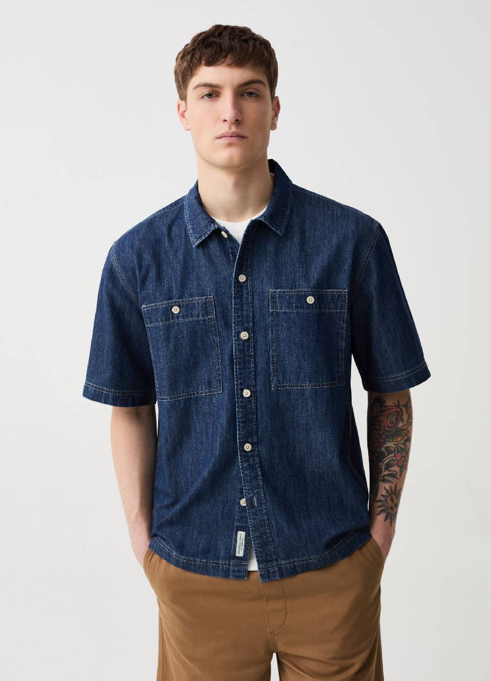 Ovs Camicia a maniche corte in denim